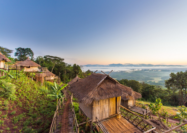 Vue sur le village de Chiang Saen, Thaïlande