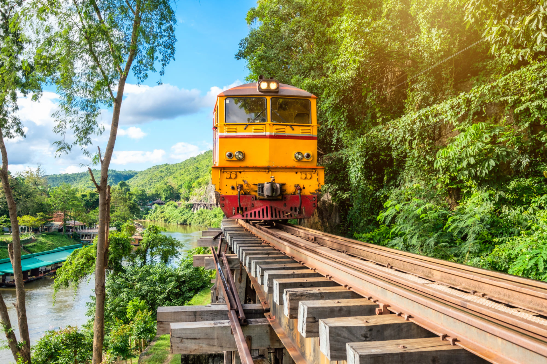 train ancien, Tham Krasae, Thaïlande