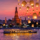 Wat Arun et Chao Phraya nuit, Bangkok
