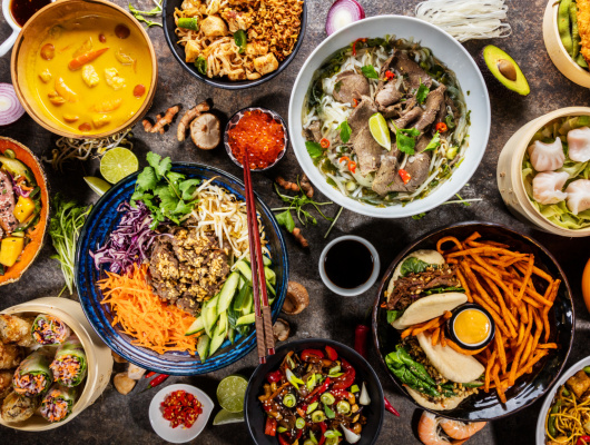 plats asiatiques et thais