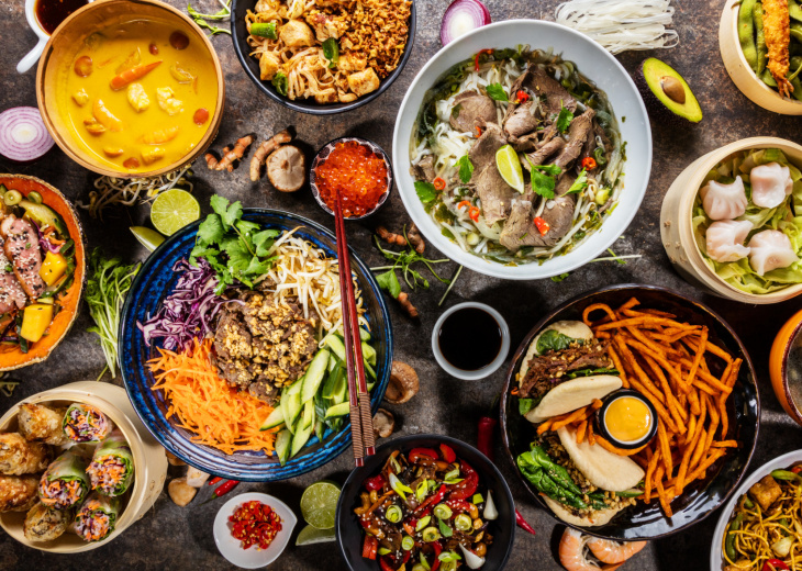 plats asiatiques et thais