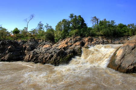 Chutes d'eau à Si Phan Done au Laos