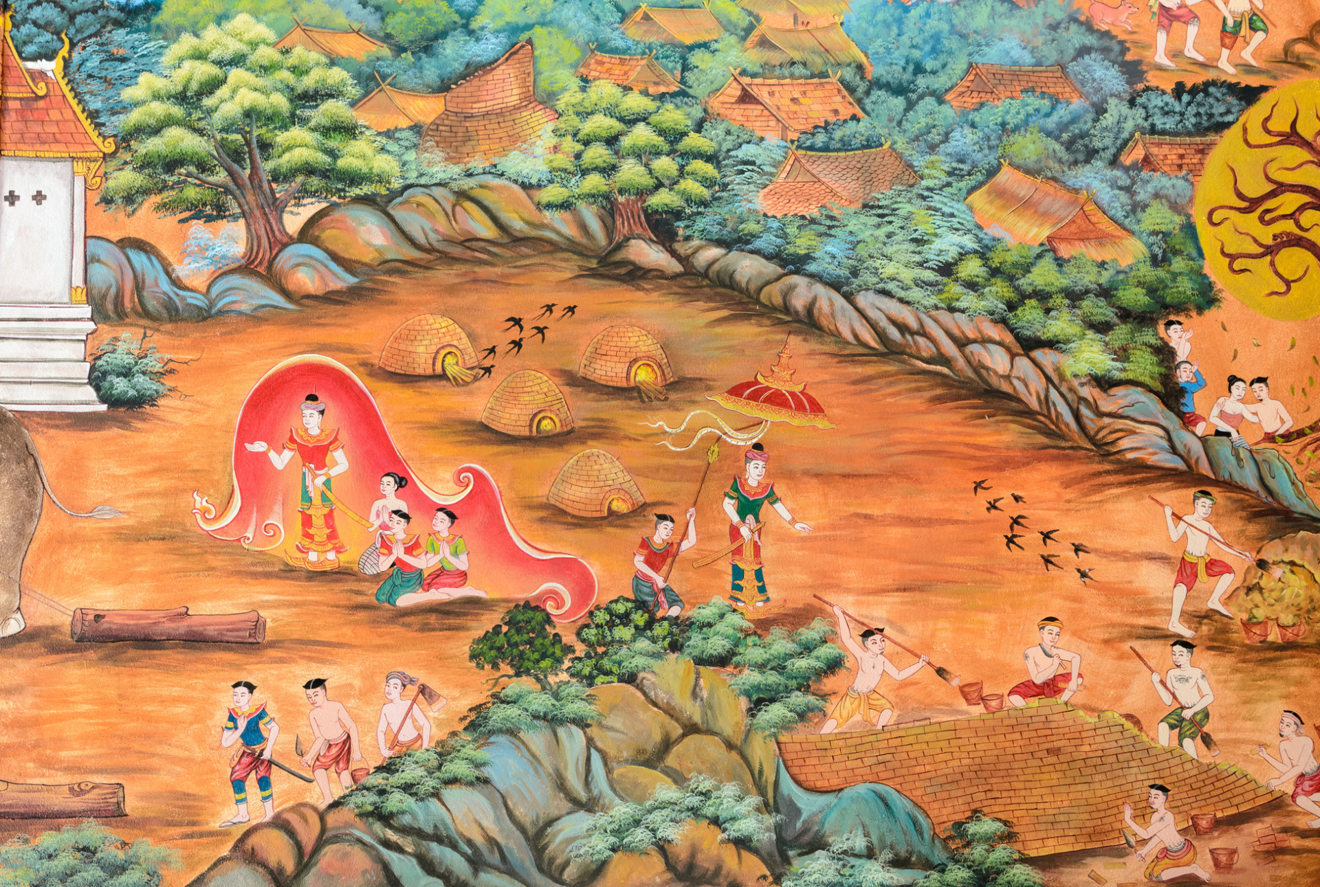 Peinture murale, royaume Lanna, Thaïlande