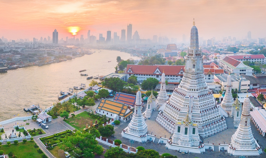 Vue plongeante sur Bangkok